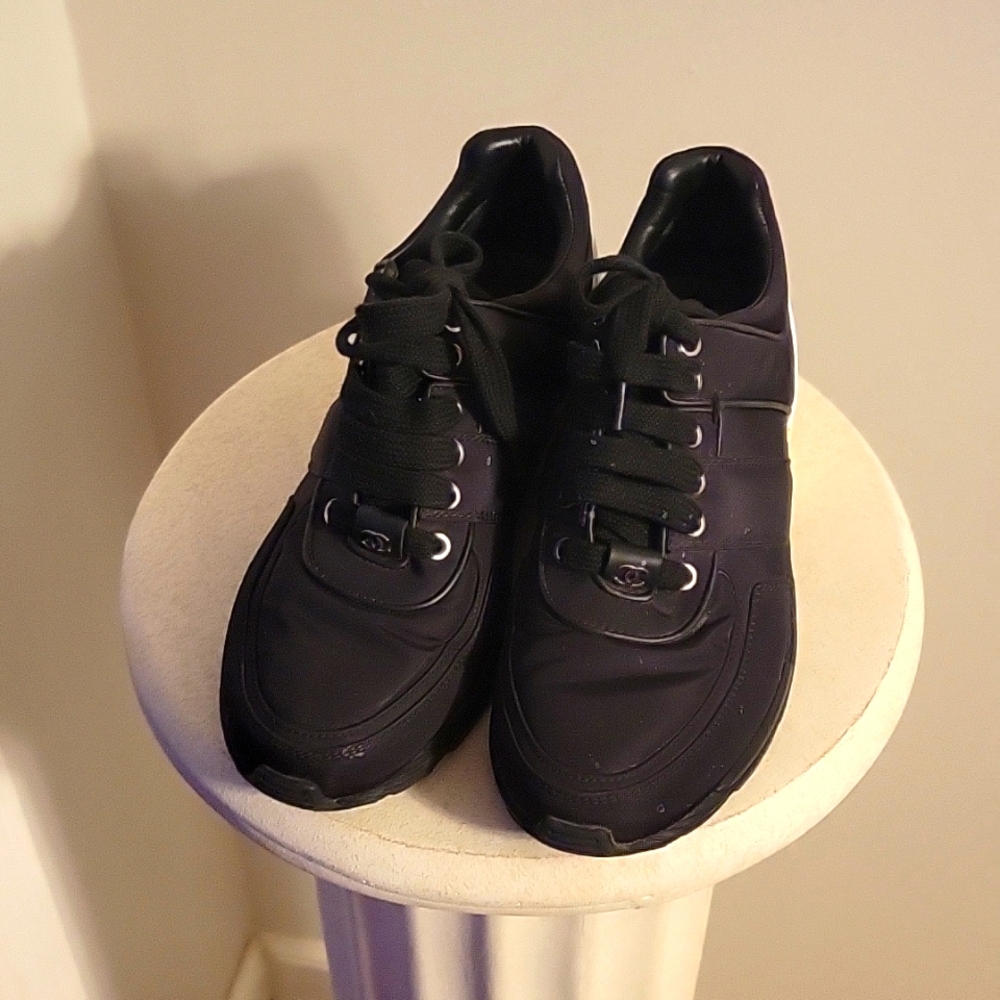 CHANEL Black and White Athletic Shoes - Picture 2 of 8